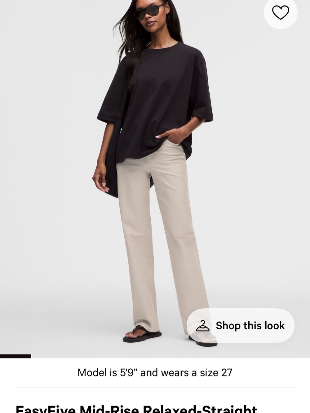lululemon Easy Five Relaxed Mid-Rise Straight Pants — Light Beige